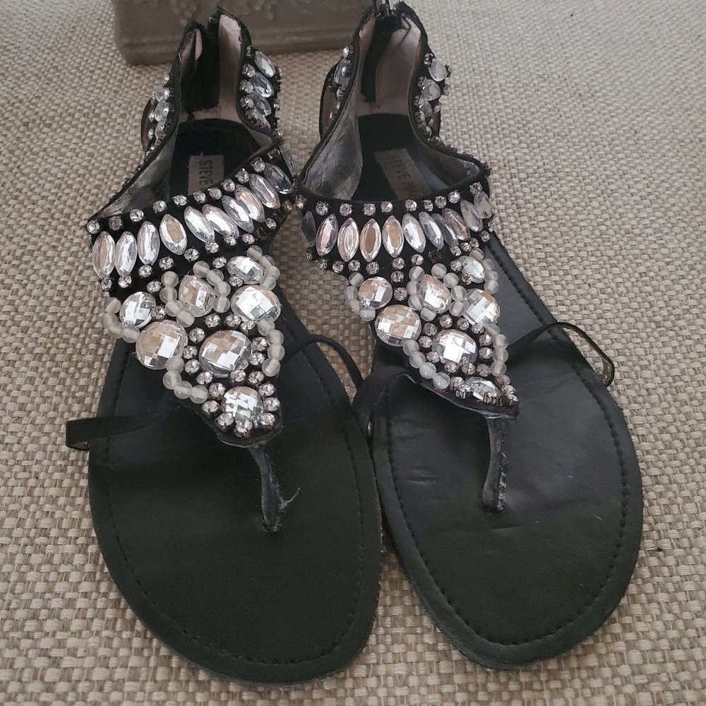 Women's Black Madden Sandal with Rhinestones 9